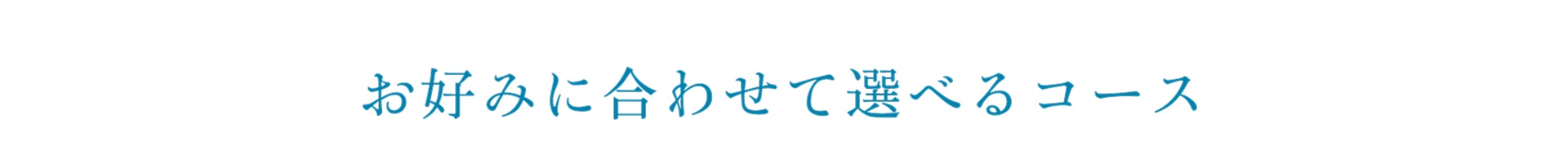 お好みに合わせて選べるコース